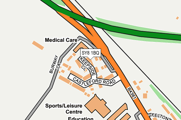 SY8 1BQ map - OS OpenMap – Local (Ordnance Survey)