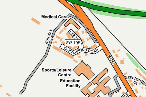 SY8 1DF map - OS OpenMap – Local (Ordnance Survey)