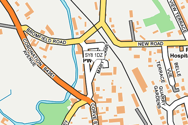 SY8 1DZ map - OS OpenMap – Local (Ordnance Survey)