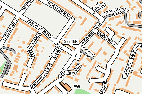 SY8 1ER map - OS OpenMap – Local (Ordnance Survey)