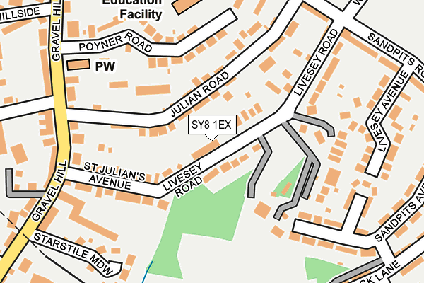 SY8 1EX map - OS OpenMap – Local (Ordnance Survey)