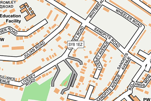SY8 1EZ map - OS OpenMap – Local (Ordnance Survey)