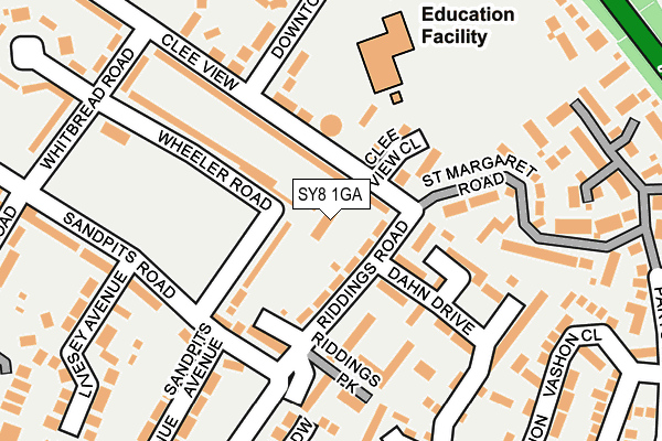 SY8 1GA map - OS OpenMap – Local (Ordnance Survey)