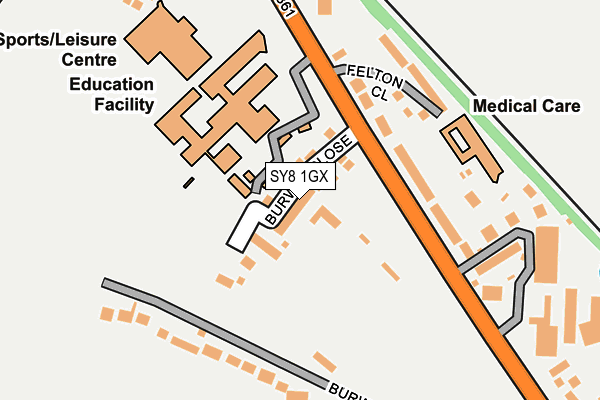 SY8 1GX map - OS OpenMap – Local (Ordnance Survey)