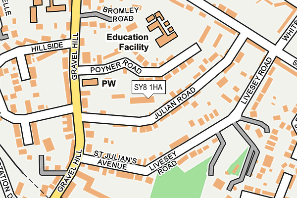 SY8 1HA map - OS OpenMap – Local (Ordnance Survey)