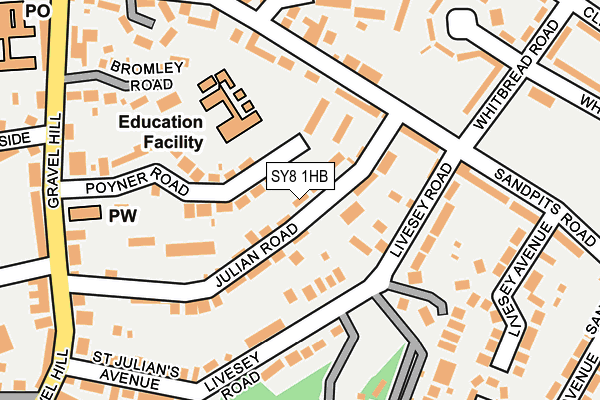 SY8 1HB map - OS OpenMap – Local (Ordnance Survey)