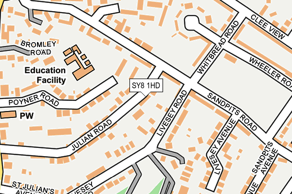 SY8 1HD map - OS OpenMap – Local (Ordnance Survey)
