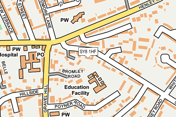 SY8 1HF map - OS OpenMap – Local (Ordnance Survey)