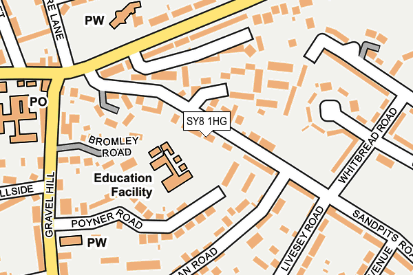 SY8 1HG map - OS OpenMap – Local (Ordnance Survey)