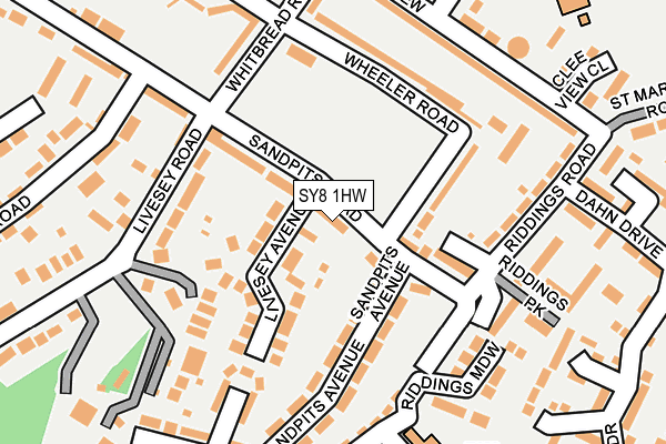 SY8 1HW map - OS OpenMap – Local (Ordnance Survey)