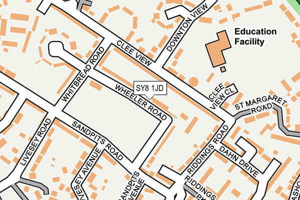 SY8 1JD map - OS OpenMap – Local (Ordnance Survey)