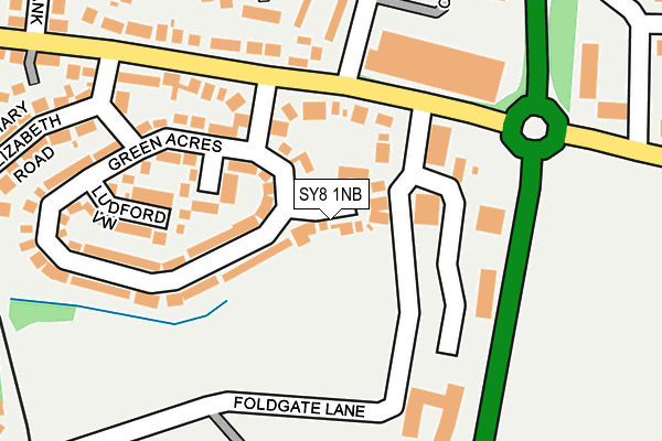 SY8 1NB map - OS OpenMap – Local (Ordnance Survey)