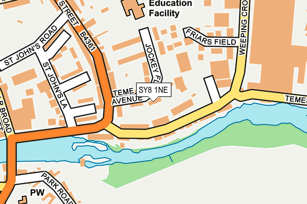 SY8 1NE map - OS OpenMap – Local (Ordnance Survey)