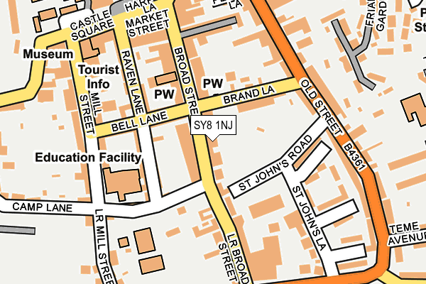 SY8 1NJ map - OS OpenMap – Local (Ordnance Survey)