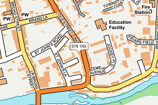 SY8 1NX map - OS OpenMap – Local (Ordnance Survey)