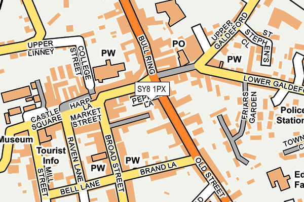 SY8 1PX map - OS OpenMap – Local (Ordnance Survey)