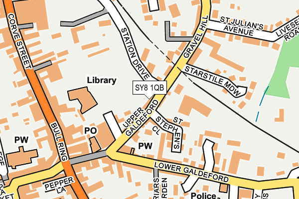 SY8 1QB map - OS OpenMap – Local (Ordnance Survey)