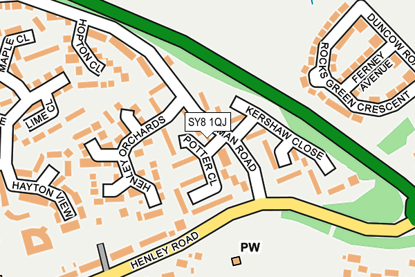 SY8 1QJ map - OS OpenMap – Local (Ordnance Survey)