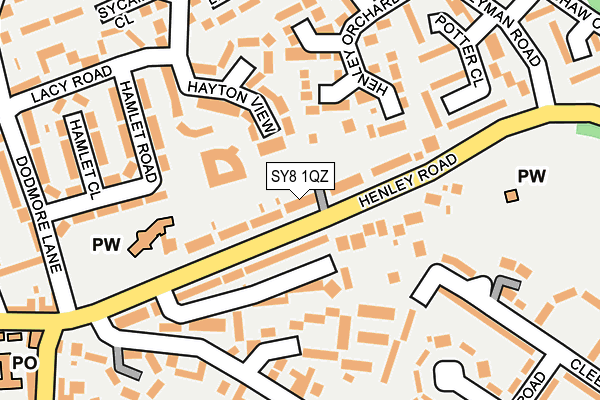 SY8 1QZ map - OS OpenMap – Local (Ordnance Survey)