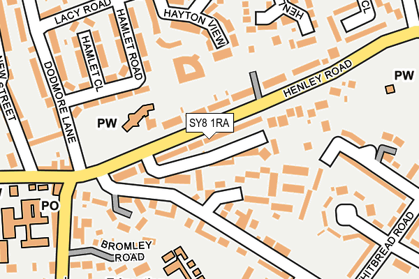 SY8 1RA map - OS OpenMap – Local (Ordnance Survey)