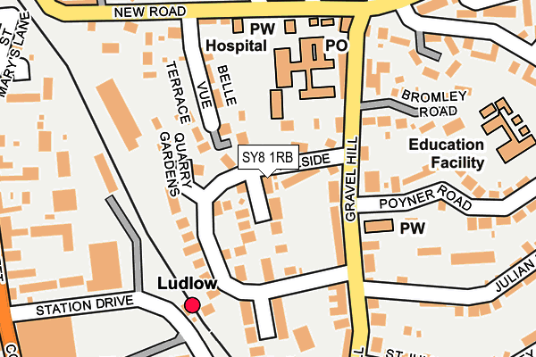 SY8 1RB map - OS OpenMap – Local (Ordnance Survey)