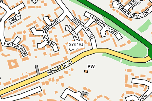 SY8 1RJ map - OS OpenMap – Local (Ordnance Survey)