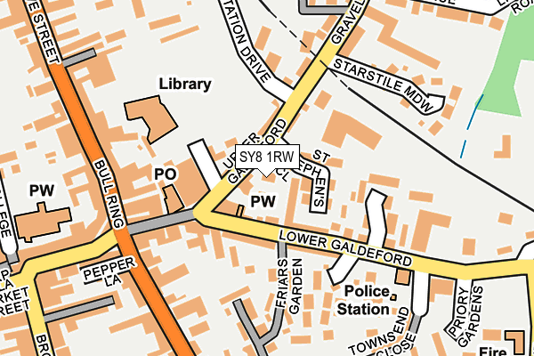 SY8 1RW map - OS OpenMap – Local (Ordnance Survey)