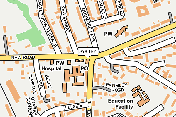 SY8 1RY map - OS OpenMap – Local (Ordnance Survey)