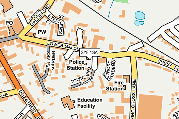 SY8 1SA map - OS OpenMap – Local (Ordnance Survey)