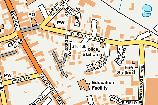 SY8 1SB map - OS OpenMap – Local (Ordnance Survey)