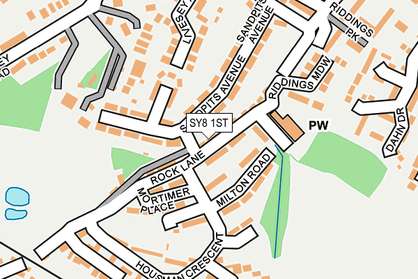 SY8 1ST map - OS OpenMap – Local (Ordnance Survey)