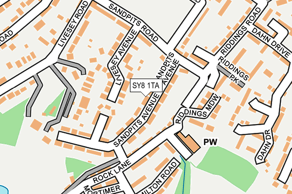 SY8 1TA map - OS OpenMap – Local (Ordnance Survey)
