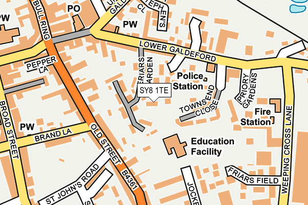 SY8 1TE map - OS OpenMap – Local (Ordnance Survey)