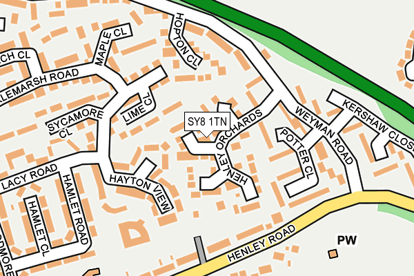 SY8 1TN map - OS OpenMap – Local (Ordnance Survey)