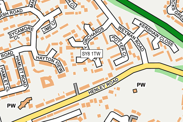 SY8 1TW map - OS OpenMap – Local (Ordnance Survey)