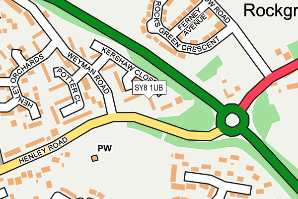 SY8 1UB map - OS OpenMap – Local (Ordnance Survey)