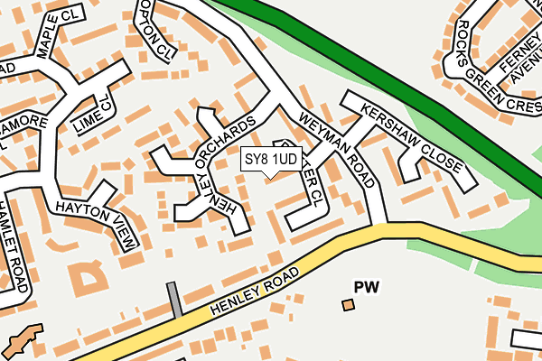 SY8 1UD map - OS OpenMap – Local (Ordnance Survey)