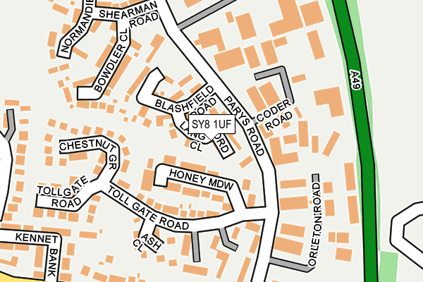SY8 1UF map - OS OpenMap – Local (Ordnance Survey)