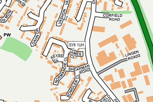 SY8 1UH map - OS OpenMap – Local (Ordnance Survey)