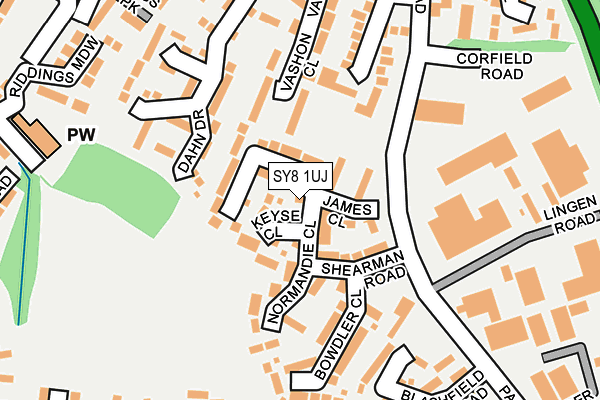 SY8 1UJ map - OS OpenMap – Local (Ordnance Survey)