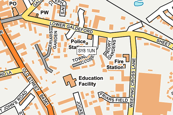 SY8 1UN map - OS OpenMap – Local (Ordnance Survey)