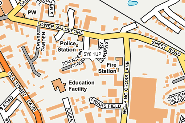 SY8 1UP map - OS OpenMap – Local (Ordnance Survey)