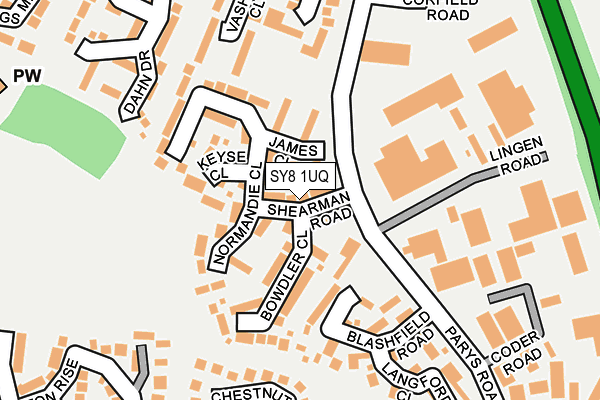 SY8 1UQ map - OS OpenMap – Local (Ordnance Survey)
