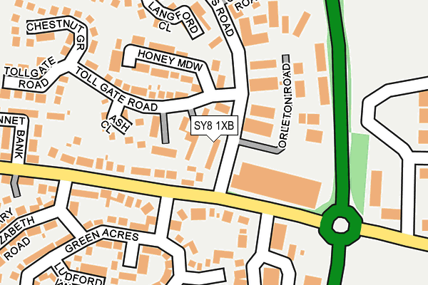 SY8 1XB map - OS OpenMap – Local (Ordnance Survey)