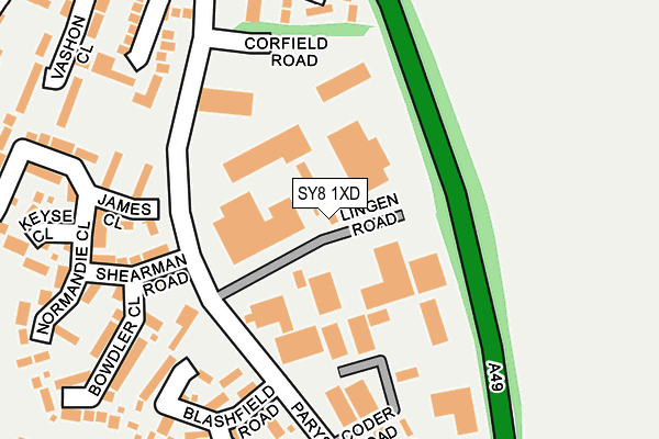 SY8 1XD map - OS OpenMap – Local (Ordnance Survey)