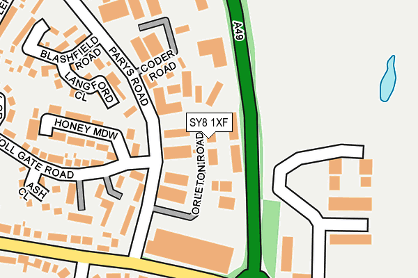 SY8 1XF map - OS OpenMap – Local (Ordnance Survey)