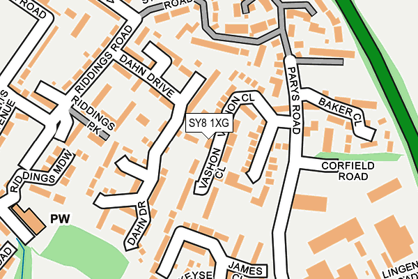SY8 1XG map - OS OpenMap – Local (Ordnance Survey)