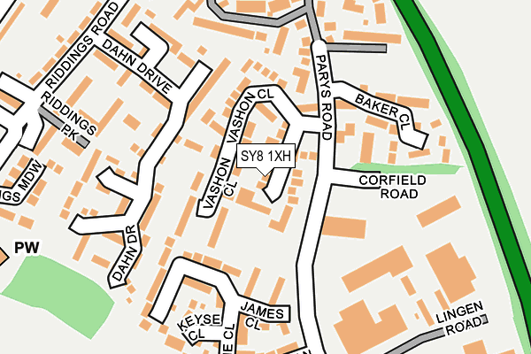 SY8 1XH map - OS OpenMap – Local (Ordnance Survey)