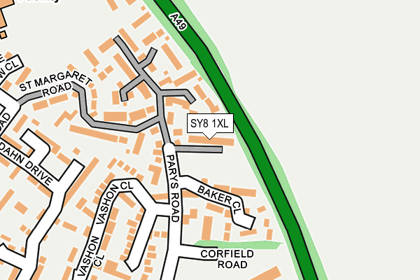 SY8 1XL map - OS OpenMap – Local (Ordnance Survey)