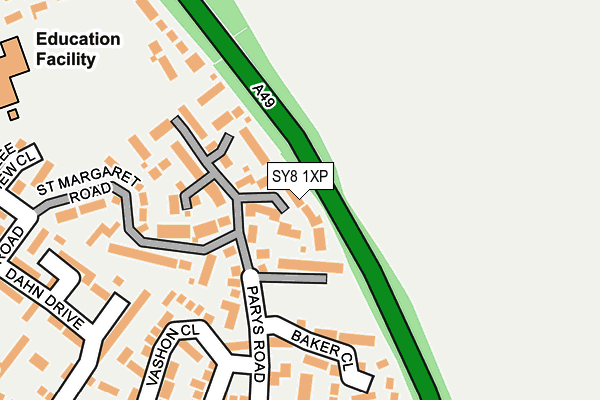 SY8 1XP map - OS OpenMap – Local (Ordnance Survey)